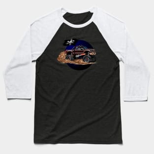 Cartoon Monster Truck Baseball T-Shirt